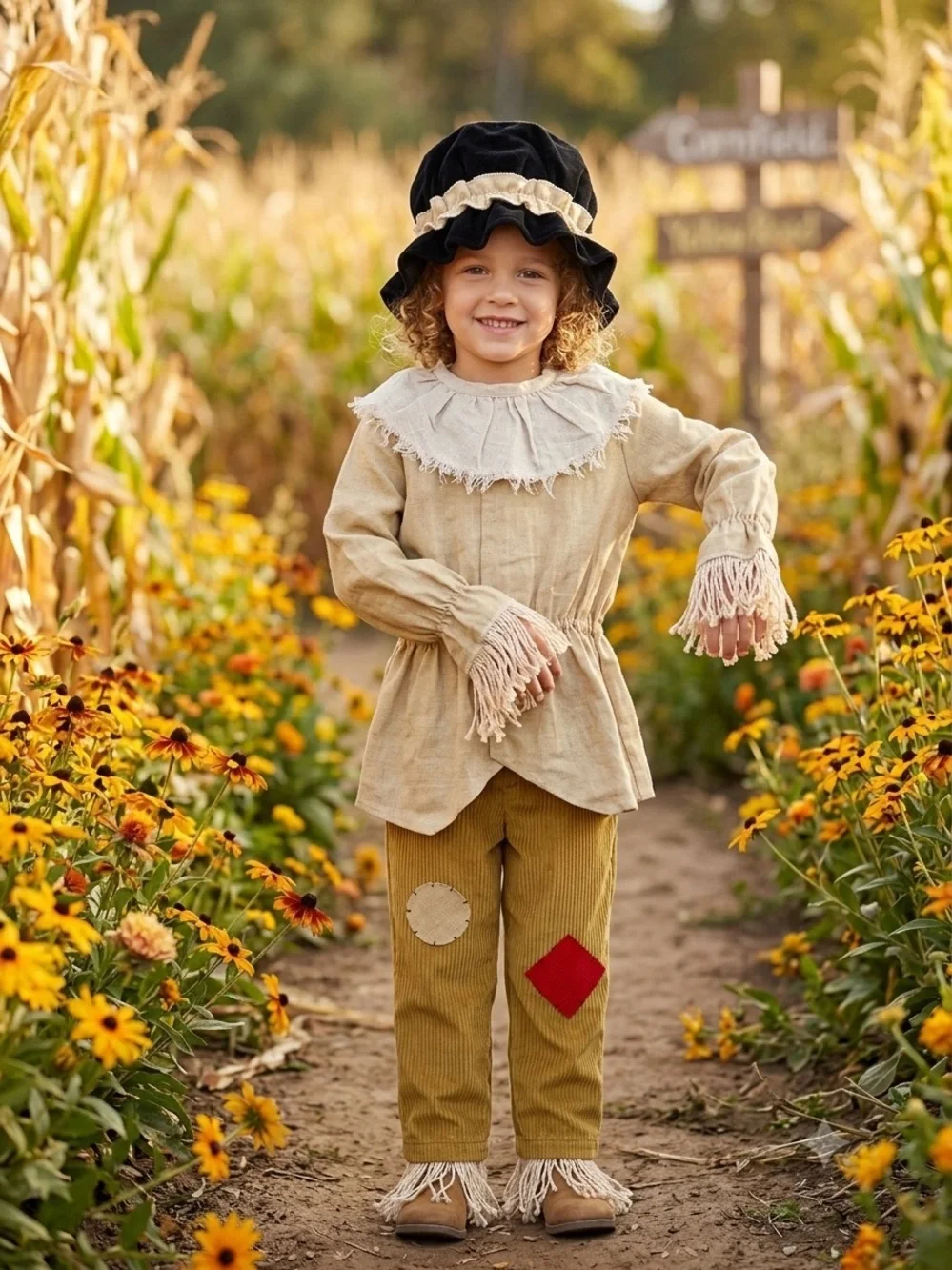 Pottery Barn Kids Wizard of Oz Scarecrow Halloween Costume 3 Pc Set Size 4-6